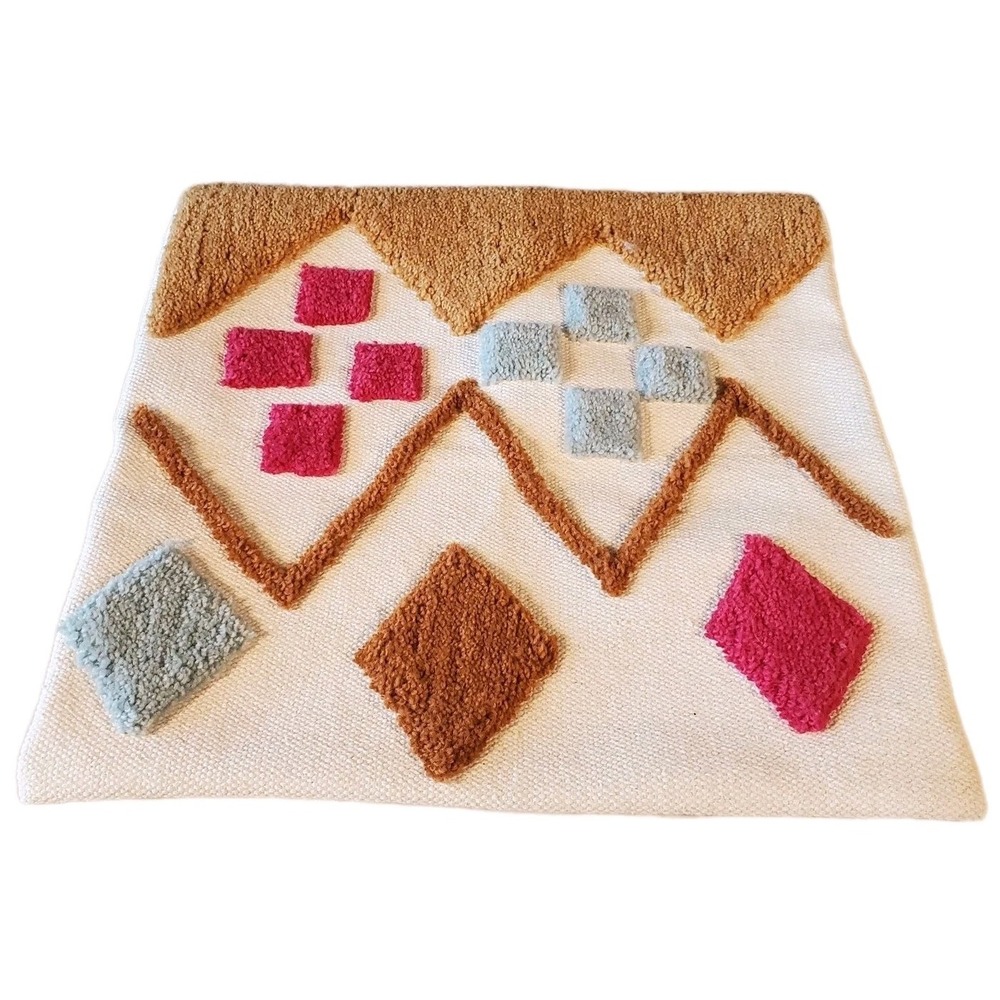 IKEA 20x20 Brunstarr Colorful Tufted Wool Pillow Cover Cushion‎ Cover geometric